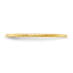10K Yellow Gold 1.2mm Twisted Wire Pattern Stackable Band Size 10