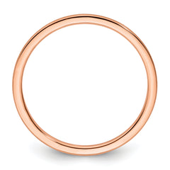 10K Rose Gold 1.2mm Half Round Satin Stackable Band Size 10