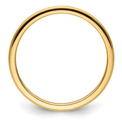 10K Yellow Gold 1.2mm Half Round Satin Stackable Band Size 9