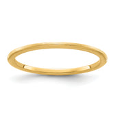10K Yellow Gold 1.2mm Half Round Satin Stackable Band Size 9