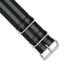 DeBeer 16mm One-Piece Black and Grey Striped Military Ballistic G10 Nylon with Silver-tone Buckle 10 - Sophia Jewelers