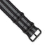 Black Grey Striped Military Nylon Watch Band in Fabric - Sophia Jewelers