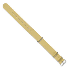 18mm One-Piece Khaki Military Ballistic G10 Nylon with Silver-tone Buckle 10.75 inch Watch Band