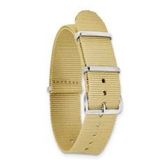 18mm One-Piece Khaki Military Ballistic G10 Nylon with Silver-tone Buckle 10.75 inch Watch Band