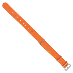 18mm One-Piece Orange Military Ballistic G10 Nylon with Silver-tone Buckle 10.75 inch Watch Band