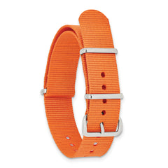 18mm One-Piece Orange Military Ballistic G10 Nylon with Silver-tone Buckle 10.75 inch Watch Band
