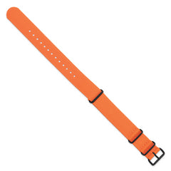 18mm One-Piece Orange Military Ballistic G10 Nylon with Black PVD-plated Buckle 10.75 inch Watch Band
