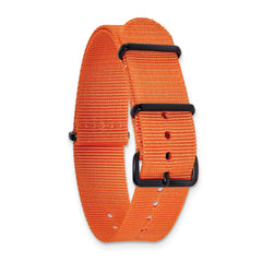 18mm One-Piece Orange Military Ballistic G10 Nylon with Black PVD-plated Buckle 10.75 inch Watch Band