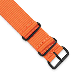 18mm One-Piece Orange Military Ballistic G10 Nylon with Black PVD-plated Buckle 10.75 inch Watch Band