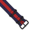 DeBeer 22mm One-Piece Navy with Red Stripe Military Ballistic G10 Nylon with Black PVD-plated Buckle - Sophia Jewelers