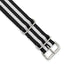 Striped Ballistic Nylon Watch Band in Black & White, 20mm - Sophia Jewelers