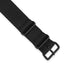 18mm One-Piece Black Military Ballistic G10 Nylon with Black PVD-plated Buckle 10.75 inch Watch Band