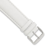 22mm White Smooth Leather Chronograph with Silver-tone Buckle 7.5 inch Watch Band