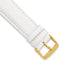 Smooth Leather Watch Band in White with Gold-Tone Buckle, 22mm - Sophia Jewelers