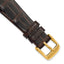 18mm Brown Flat Genuine Louisiana Alligator Leather with Gold-tone Buckle 7.5 inch Watch Band - Sophia Jewelers