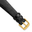 18mm Black Flat Genuine Louisiana Alligator Leather with Gold-tone Buckle 7.5 inch Watch Band - Sophia Jewelers