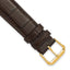 18mm Brown Matte Genuine Louisiana Alligator Leather with Gold-tone Buckle 7.5 inch Watch Band - Sophia Jewelers