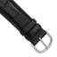 18mm Black Matte Genuine Louisiana Alligator Leather with Silver-tone Buckle 7.5 inch Watch Band - Sophia Jewelers