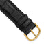 18mm Black Matte Genuine Louisiana Alligator Leather with Gold-tone Buckle 7.5 inch Watch Band - Sophia Jewelers