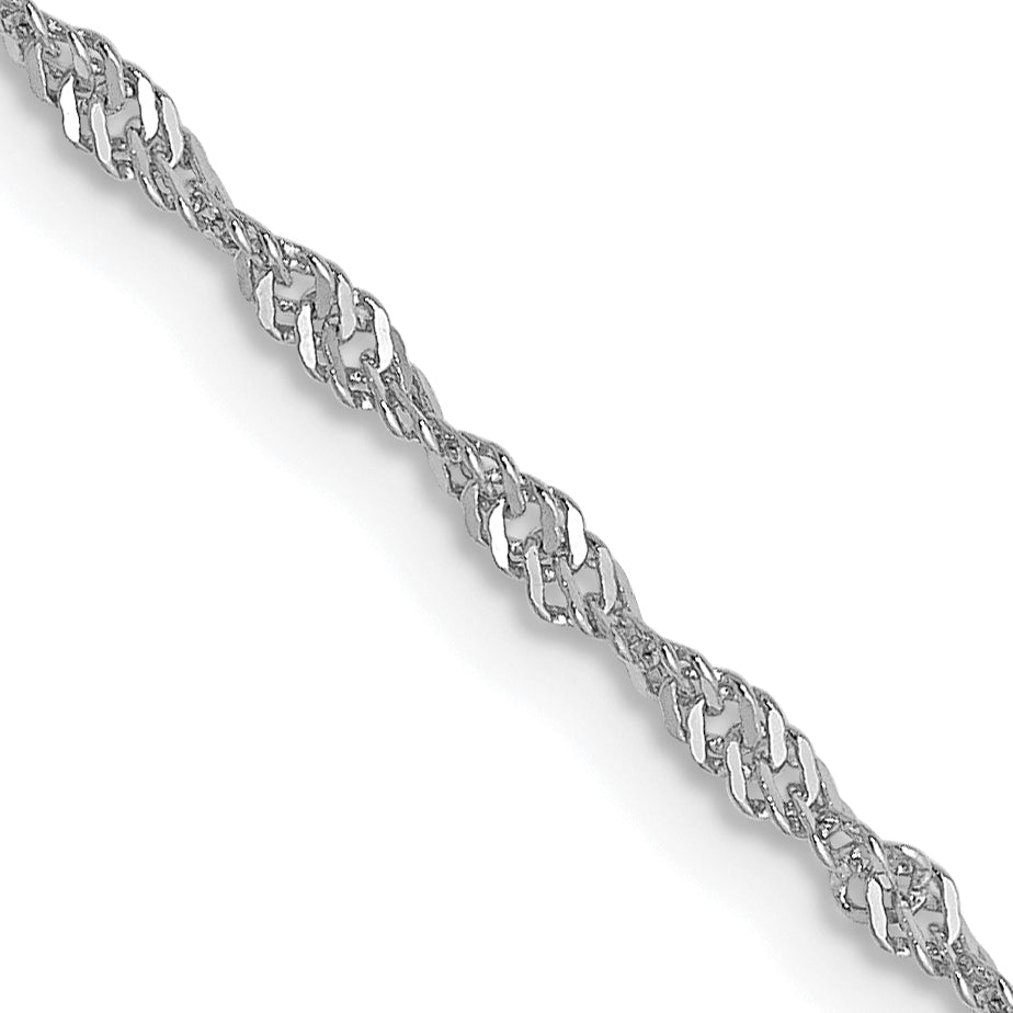 10k White Gold 1.3mm Singapore Chain