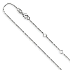 10k White Gold 1.05mm D/C Cable 1in+1in Adjustable Chain