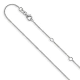 10k White Gold 1.1mm Round Cable 2in+2in Adjustable Chain