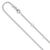 10k White Gold 1.4mm Round Cable 2in+2in Adjustable Chain