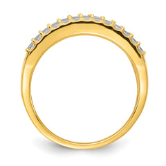 Sterling Silver Fancy Baguette Diamonelle Channel Set Band ring-YG-Vermeil