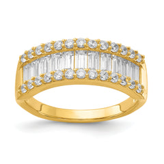 Sterling Silver 925 Wedding Band with Baguette Diamonelle Channel Set Design