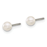 Inverness Titanium 4mm Glass Pearl Post Earrings