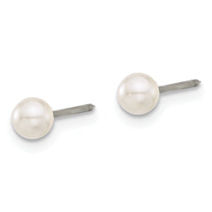 Inverness Titanium 4mm Glass Pearl Post Earrings