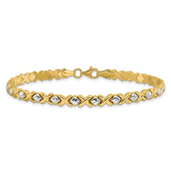 10K with Rhodium Polished and D/C Bracelet