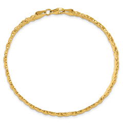 10K with Rhodium Polished and D/C Bracelet