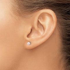 Inverness Stainless Steel 4mm Pink Glass Pearl Post Earrings