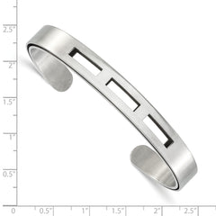 Stainless Steel Polished and Satin Cuff Bracelet