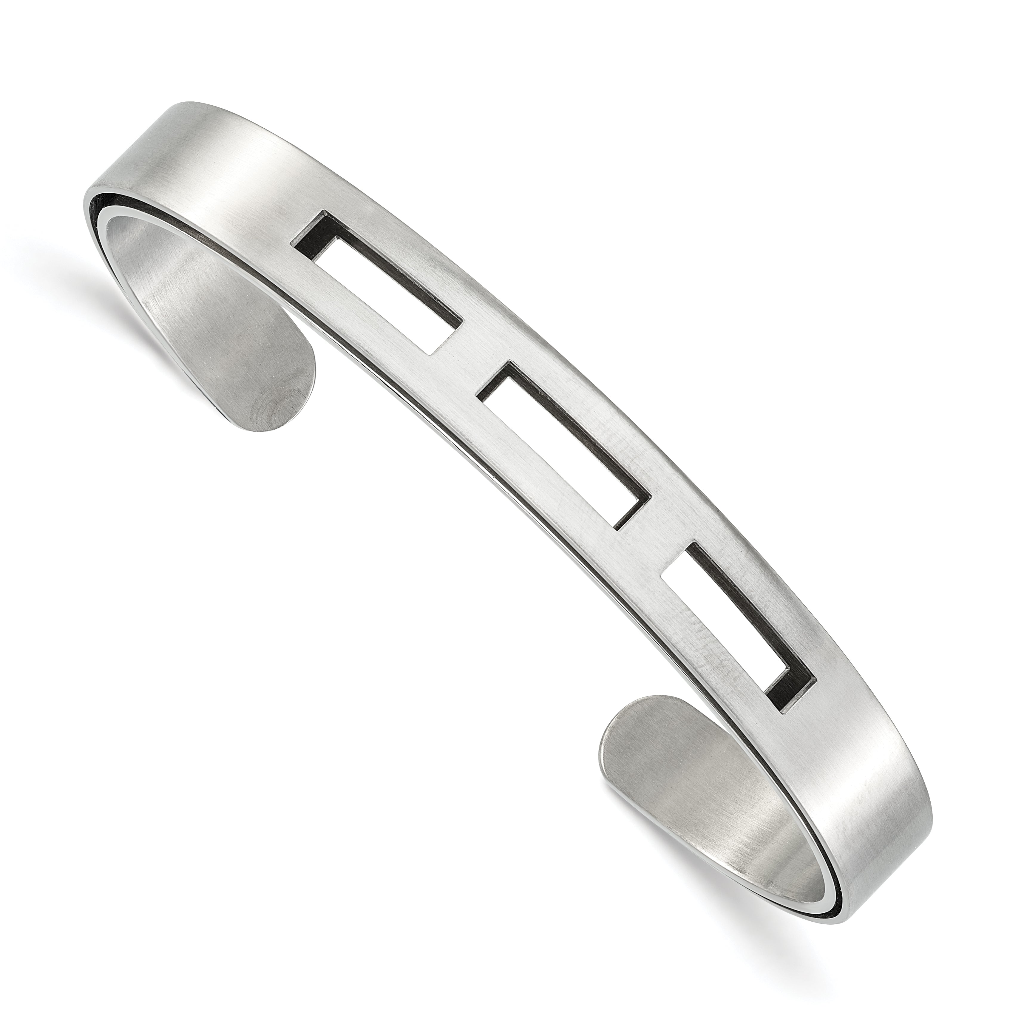 Stainless Steel Polished and Satin Cuff Bracelet
