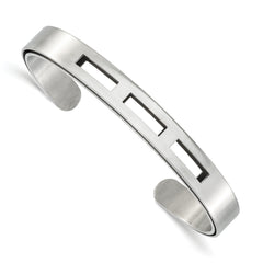 Stainless Steel Polished and Satin Cuff Bracelet