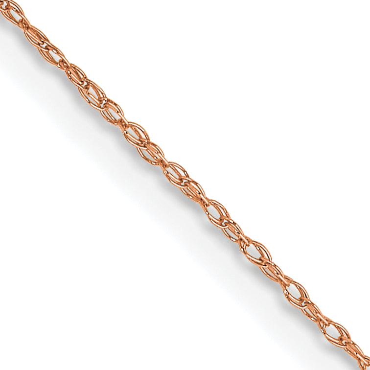 10K Rose Gold .5mm Carded Cable Rope Chain