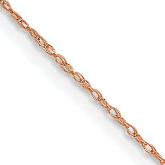 10K Rose Gold .5mm Carded Cable Rope Chain