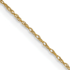 14K 22 inch Carded .5mm Cable Rope with Spring Ring Clasp Chain