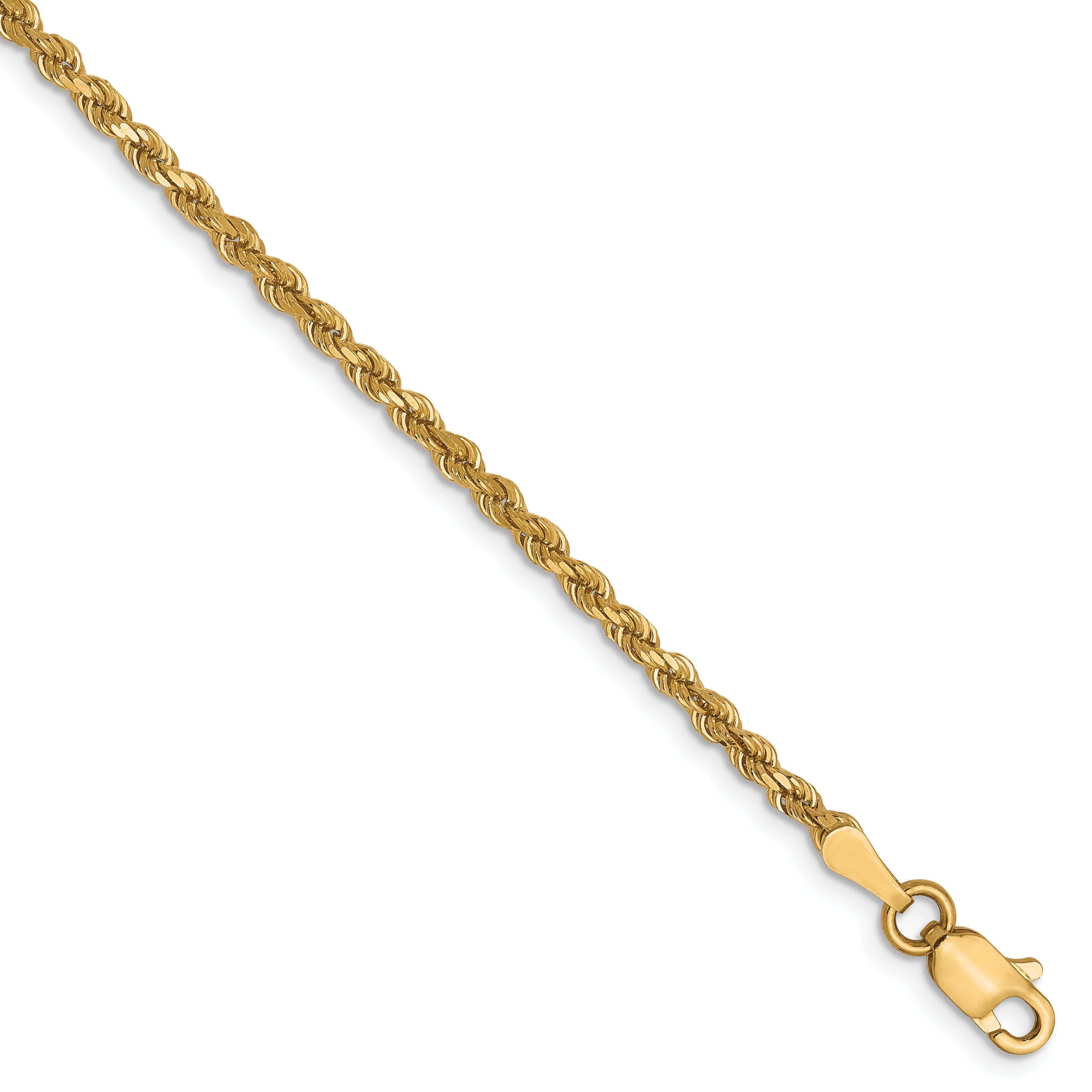10k 2.25mm Diamond-Cut Rope Chain