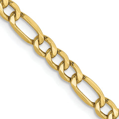 10k 3.5mm Semi-Solid Figaro Chain