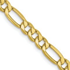 10k 4.75mm Semi-Solid Figaro Chain