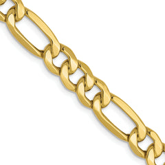 10k 6.6mm Semi-Solid Figaro Chain