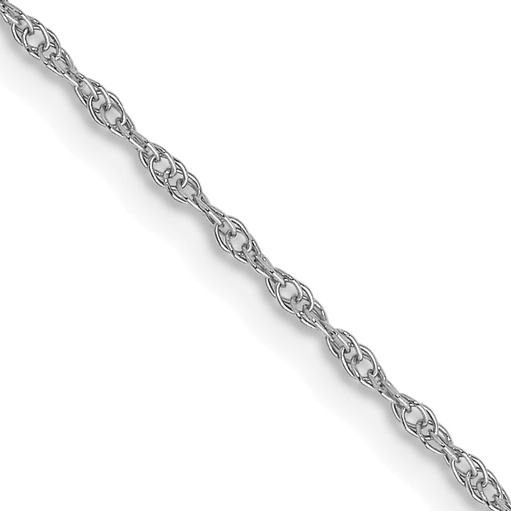 14K White Gold 22 inch Carded .95mm Cable Rope with Spring Ring Clasp Chain