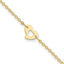 14k Polished Cut-out Heart 9 inch Plus 1 inch Extender - Total 10 inch Anklet - Sophia Jewelers