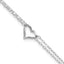 14k White Gold Double Strand Chain Twisted Heart 9 inch Plus 1 inch Extender - Total 10 inch Anklet - Sophia Jewelers