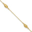 14k Diamond-cut Rice Puff Beads 4-Station 9 inch Plus 1 inch Extender - Total 10 inch Anklet - Sophia Jewelers