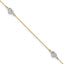 14k Two-tone Diamond-cut Triple Puffed Hearts 9 inch Plus 1 inch Extender - Total 10 inch Anklet - Sophia Jewelers