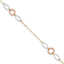 14k Tri-color Circle and Oval 3-Station 9 inch Plus 1 inch Extender - Total 10 inch Anklet - Sophia Jewelers